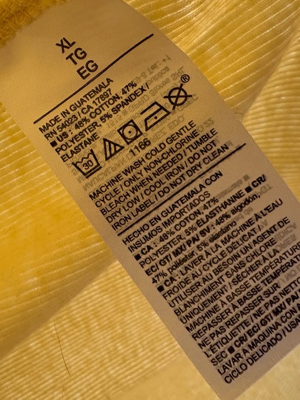 Old Navy Ribbed Cotton Blend Tank Top Yellow Sleeveless Casual Basic XL - Picture 5 of 7